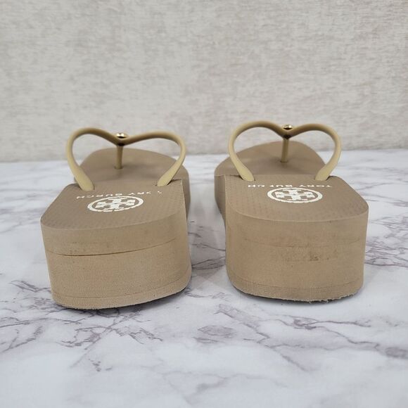 Tory Burch Women's Tan Platform Flip Flops - Picture 5 of 10
